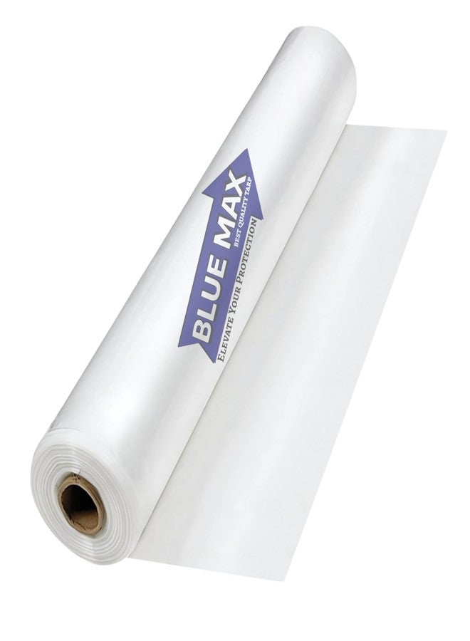 BLUE MAX LD Plastic Dust Cover Roll Sheet 44 Inch x 30 Meter | Transparent Polyethylene Sheeting Roll | Waterproof Dustproof Protective Cover | Furniture, Packing, Painting, Renovation Use - Image 1